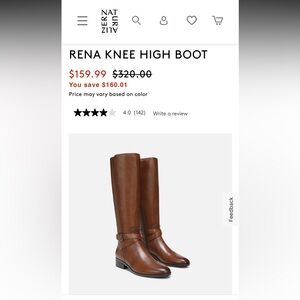 Naturalizer genuine leather knee high boots size 9